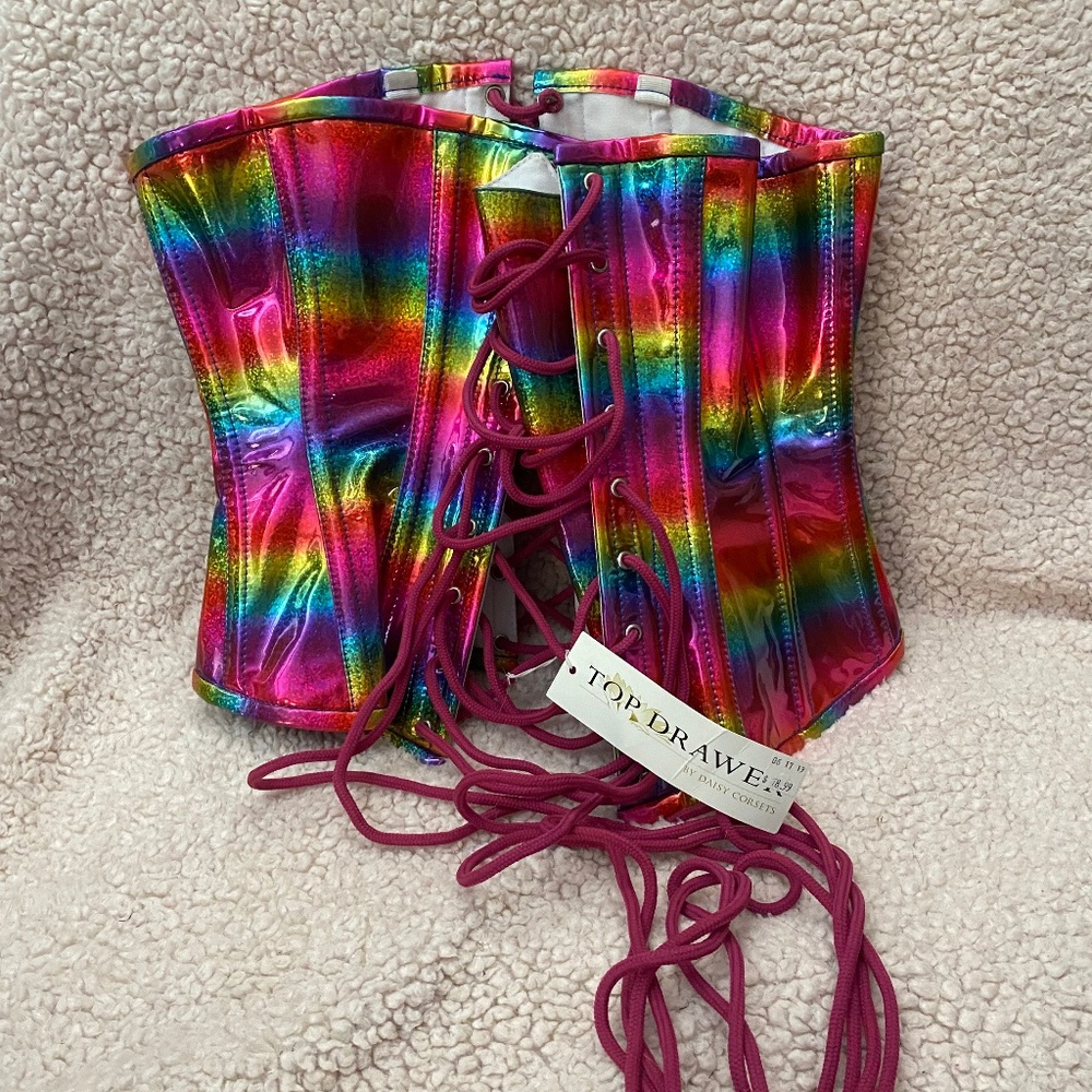Rainbow Under bust Corset (Med, Brand New)
